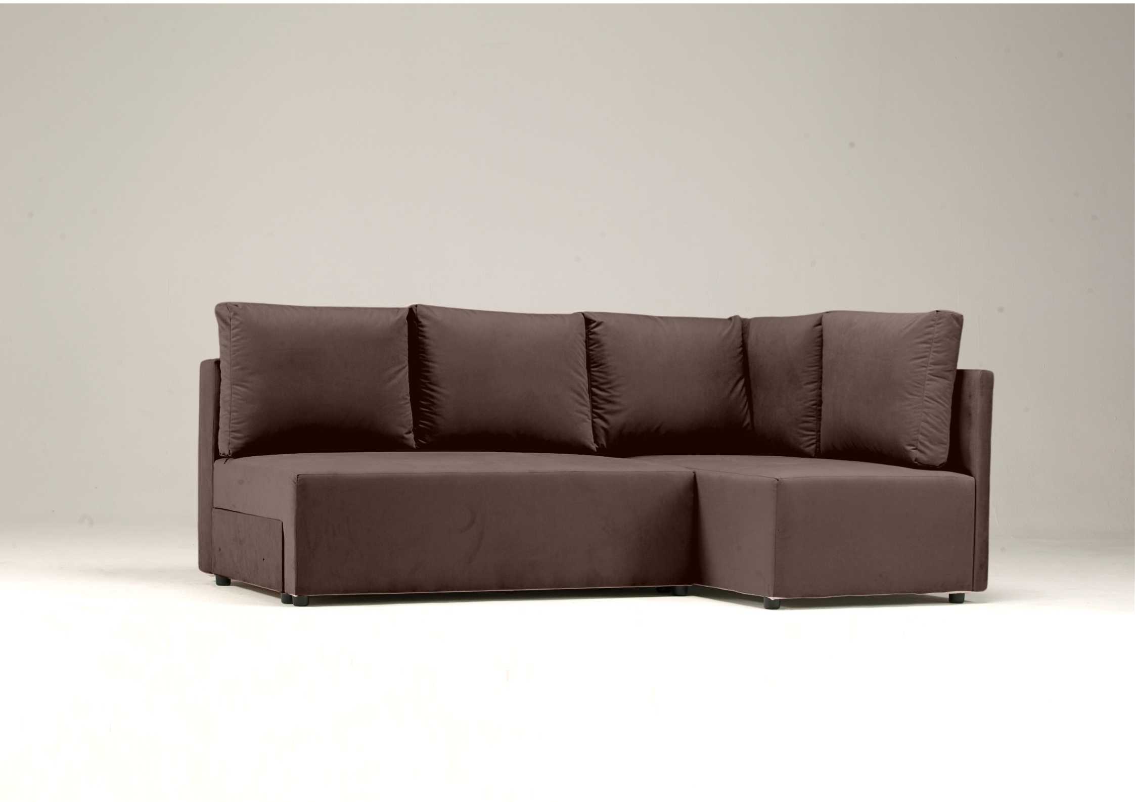 Brązowy narożnik rozkładany do bloku